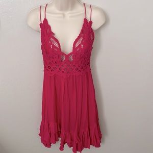 Free People hot fuchsia dress size large